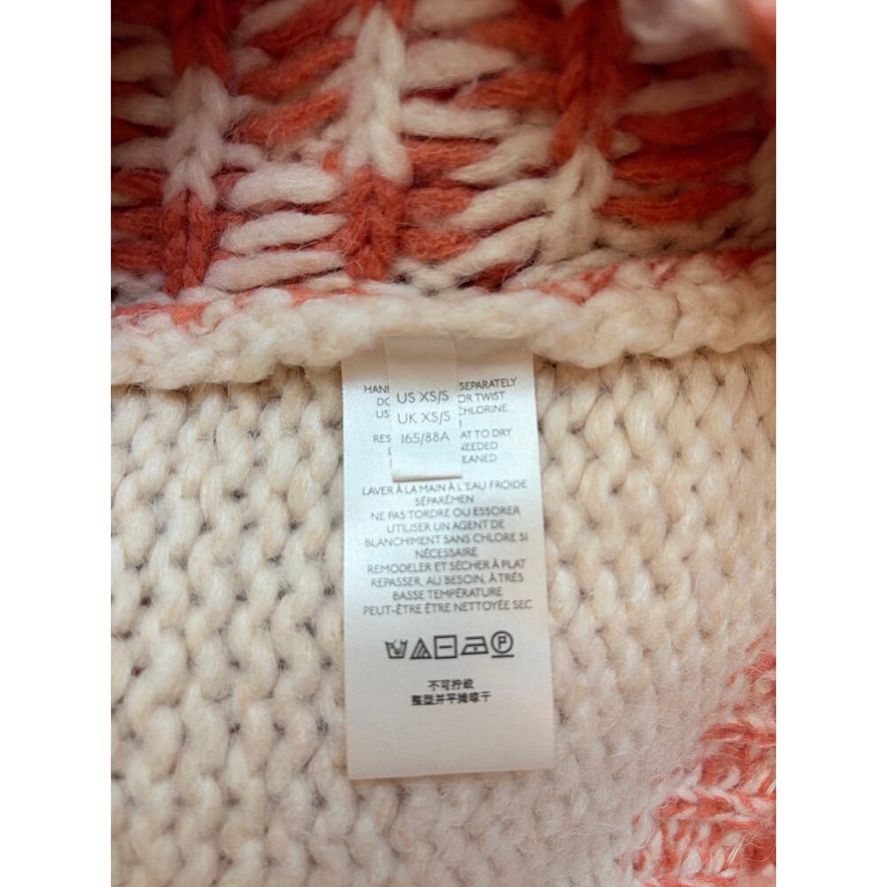 Free People Aldrin Cardi Oversized Fuzzy Sweater Orangesicle Combo XS/S - Picture 9 of 13